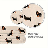 1pc Cozy Dachshund Blanket Throw - Soft, Lightweight, Plush Fleece, Cute Puppy Design, Perfect for Dog Lovers, Bedroom, Living Room, Sofa, Couch - Ideal Gift for Pet Owners