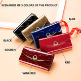 Classic Minimalist Solid Color Long Clutch Wallet, Elegant Textured Flap Coin Purse, Trendy Credit Card Holder For Women