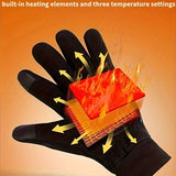 1 Pair Unisex Rechargeable Heated Gloves, Adjustable Temperature, Touchscreen Compatible, ABS Material, Lithium-ion Battery Powered, for Skiing, Running, Cycling, Hunting, Outdoor Activities