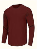 5 Pack Solid Color Long Sleeve T-Shirts - Breathable, Quick-Dry, Moisture-Wicking Crew Neck Tops for Men - Perfect for Summer Sport, Casual Wear, Outdoor Activities, and Daily Life