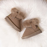 Casual Comfortable Plus Fleece Boots For Baby Boys, Non-slip Warm Furry Walking Shoes For Autumn And Winter