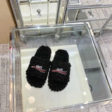 Designer new Paris Slippers fluffy sandal Designer womans teddy bear Slipper black Flat heel Casual Shoe luxurys tazz fuzzy Sliders Winter house sandale fur slides