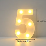 16cm LED Alphabet Light, Luminous Letter and Number Night Light for Family, Bar, Wedding, Birthday, Christmas Party Decoration