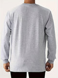 LHeurystic Men's Athletic Long Sleeve Tee - Breathable, Stretchy Polyester Blend with Letter Print for Outdoor & Casual Wear