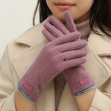 Women's Winter Warm Gloves, Thickened Warm Cycling Cute Driving Coldproof Touch Screen Gloves