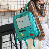 Vibrant Geometric Anime Backpack - Durable Oxford Textile, Spacious Interior, Zipper Closure, Polyester Lining, Perfect School Bag for Students and Anime Fans