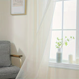 2pcs Solid Color Sheer Curtains, Light Filtering Privacy Voile Drapes, Sheer Window Curtains For Bedroom Living Room, Home Decoration, Room Decoration