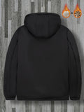 Men's Plus Size Hooded Winter Jacket - Stylish Outerwear With Zip Front And Soft Fleece Lining