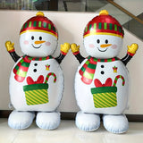 4D Large Base Snowman Balloon with Gloves, Hat, Scarf, Christmas Gift Design, Aluminum Film Balloon for Christmas Party Decor, Winter Snowman Festival Decoration, New Year and Holiday Activities Supplies - Mixed Color