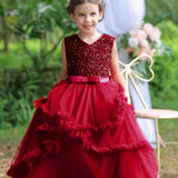 Enchanting Sleeveless Ruffle Trim Mesh Tutu Dress for Girls - A Dreamy Elegant Choice for Formal Occasions & Ball Parties - Girls Fashion Clothing