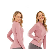 Lululemen Womens Jacket Women's Slim Yoga Jacket Fitness Autumn Solid Breathable Workout Gym Coat Running Sport Sweatshirts Zipper Nylon Tight Tops