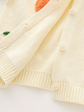 Adorable Girls’ Fruit Motif Cardigan - Cozy Cotton, Spring/Fall Ready, Easy Button-Up, Stylish Comfort Fit