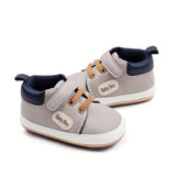 Boy's Non Slip Soft Sole Faux Leather Shoes, Durable Casual Sneakers For Kid's Outdoor Activities