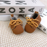 0-3 Months Infant Sneakers: Soft Baby Shoes with Lace Closure, Spring/Autumn Collection, Low Top, PU Leather, EVA Sole, and Fabric Lining