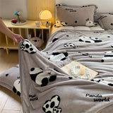 1pc Plush Panda Print Velvet Blanket - Ultra Soft, Warm, and Cozy Throw for Couch, Sofa, Office, Bed, Camping, and Travel - Perfect Multi-Purpose Gift for All Seasons with Versatile Uses