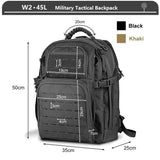 Outdoor Bags Military Tactical Backpack 3 Day Assault Pack Army Molle Bag 38/45L Large Outdoor Waterproof Hiking Camping Travel 600D Rucksack 231011