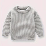 Cozy Long Sleeve Boys and Girls Crew Neck Knitted Sweater for Autumn and Winter - Soft Viscose Fabric, Slight Stretch, Hand Washable, Casual Style