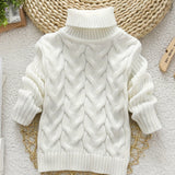 Cozy Cable Knit Long Sleeve Turtleneck Sweater for Girls - Soft, Warm, and Elegant Winter Knitwear - Long Knitted Tops for Cold Weather