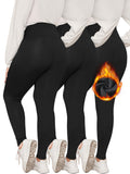 3 Pieces Thermal leggings for women in Fall and Winter, thin fleece high waist leggings workout yoga pants