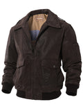 Premium Genuine Leather Mens Flight Bomber Jacket - Authentic Aviator Style, Air Force Inspired, Timeless & Durable