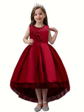 Girls Gorgeous High-low Tail Tutu Dress Kids Clothes Christmas Gift Birthday Wedding Performance