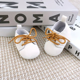 0-3 Months Infant Sneakers: Soft Baby Shoes with Lace Closure, Spring/Autumn Collection, Low Top, PU Leather, EVA Sole, and Fabric Lining