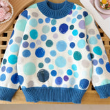 Trendy Tulips Pattern Knit Crew Neck Sweater - Soft, Warm, and Elegant Pullover Jumper Top for Girls - Perfect for Fall and Winter Season, Girls Clothing, Casual Wear, School Outfit, and Outdoor Activities