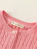 Cute Girls' Cable Knit Button-up Sweater Cardigan - Soft, Cozy, and Stylish for Spring and Fall - Kids' Fashion Essential for School and Daily Wear