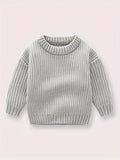 Cozy Long Sleeve Boys and Girls Crew Neck Knitted Sweater for Autumn and Winter - Soft Viscose Fabric, Slight Stretch, Hand Washable, Casual Style