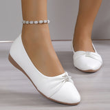 Womens Elegant Round Toe Mary Jane Slip-On Ballet Flats - Crystal Embellished, Soft PU Leather Upper, Rubber Sole, Comfortable and Versatile Shoes for All Seasons