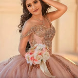 Pink Quinceanera Dresses  Sweetheart Off Shoulder Princess Sweet 15 16 Years Old Birthday Prom Party Gown Backless Gala Gift