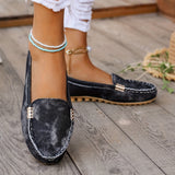 Womens Soft Round Toe Canvas Flats - Stylish Casual Slip-Ons - Feather-Light, Ultimate Comfort for All-Day Walking - Versatile All-Match Style