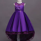 Girls Gorgeous High-low Tail Tutu Dress Kids Clothes Christmas Gift Birthday Wedding Performance