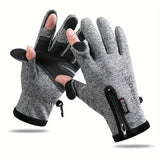 1pc Winter Touchscreen Gloves, Two-finger Touchscreen For Texting, Warm Gloves For Cold Weather, Touchscreen Gloves For Running