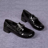 Fashionable Solid Color Slip-On Loafers - Stylish Trendy Platform Shoes with Ultra-Comfortable Breathable Fit and Durable Chunky Heel - Versatile Preppy Style for Everyday Wear