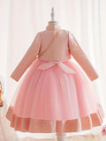 3pcs Girls Glamorous Puffy Princess Dress Set - Flower Embellished, Jacquard Jacket & Bag - Perfect for Parties & Performances