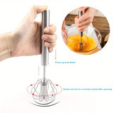 Portable Stainless Steel Semi-Automatic Rotary Whisk for Home Baking, Camping, and Picnics - Effortlessly Mix Eggs and Cream for Perfect Results