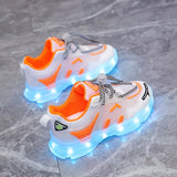 Vibrant Night Light Shoes - Rechargeable, Colorful, Luminous, Mesh Breathable, Spring and Summer Essential for Boys and Girls - Casual Sports Shoes with Nighttime Visibility