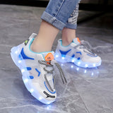 Vibrant Night Light Shoes - Rechargeable, Colorful, Luminous, Mesh Breathable, Spring and Summer Essential for Boys and Girls - Casual Sports Shoes with Nighttime Visibility