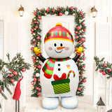 4D Large Base Snowman Balloon with Gloves, Hat, Scarf, Christmas Gift Design, Aluminum Film Balloon for Christmas Party Decor, Winter Snowman Festival Decoration, New Year and Holiday Activities Supplies - Mixed Color