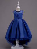 Girls Gorgeous High-low Tail Tutu Dress Kids Clothes Christmas Gift Birthday Wedding Performance