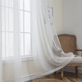 2pcs Solid Color Sheer Curtains, Light Filtering Privacy Voile Drapes, Sheer Window Curtains For Bedroom Living Room, Home Decoration, Room Decoration