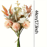 Vibrant Artificial Dahlia Flower Arrangement - Stunning Silk Floral Table Centerpiece for Home, Kitchen, Garden, Party Decor - Realistic Plastic Plants for Birthday, Housewarming, Anniversary, Wedding & Engagement - Perfect for Thanksgiving, Valentine's,