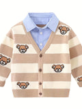 Boys' Fashion Sweater Cardigan - Soft, Cozy, and Versatile Two-Piece Top for Spring - Casual Pullover Shirt for Kids, New Season's Essential Wear for Boys