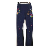 galleriesy pant designer pants galleriesy dept letter print galleries denim straight sweatpants speckled letter print pant 0032