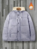 Plus Size Men's Casual Fleece Hooded Jacket, Stylish Jacket For Autumn And Winter Wear