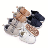 Boy's Non Slip Soft Sole Faux Leather Shoes, Durable Casual Sneakers For Kid's Outdoor Activities