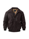 Premium Genuine Leather Mens Flight Bomber Jacket - Authentic Aviator Style, Air Force Inspired, Timeless & Durable