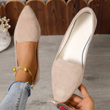 Comfy Pointed Toe Mary-Jane Flats - Soft Synthetic Leather, Lightweight, Slip-On, Casual Work Shoes with PU Sole for All-Season Wear