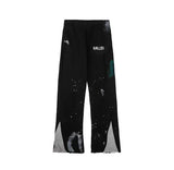 galleriesy pant designer pants galleriesy dept letter print galleries denim straight sweatpants speckled letter print pant 0032